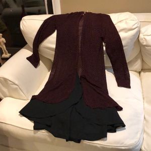 Burgundy and black cardigan